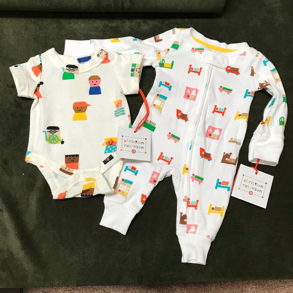 Christian Robinson x Target newborn onesies